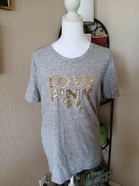 PINK Victoria's Secret Heather Gray Crew Neck Tee